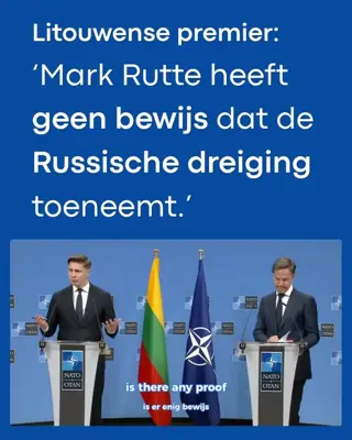 Litouwse premier vraagt om echt bewijs voor Russische dreiging: baseer defensiebeleid op feiten, niet op angst